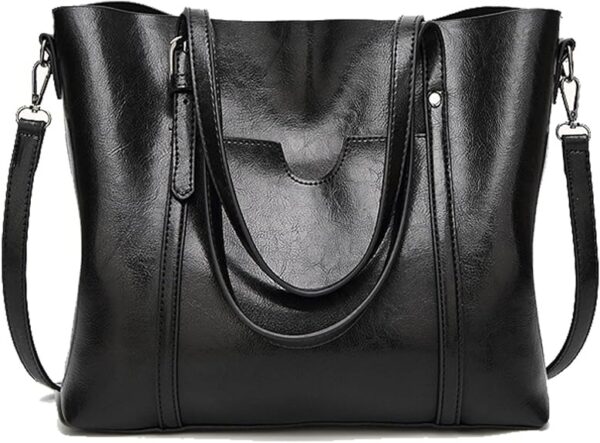 Women Leather Shoulder & Crossbody Tote Handbag - Image 3