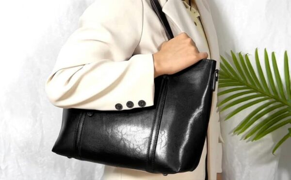 Women Leather Shoulder & Crossbody Tote Handbag - Image 4