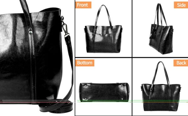 Women Leather Shoulder & Crossbody Tote Handbag - Image 7